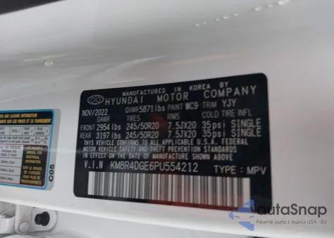 2023 Hyundai Palisade Sel from USA, damaged, VIN KM8R4DGE6PU554212